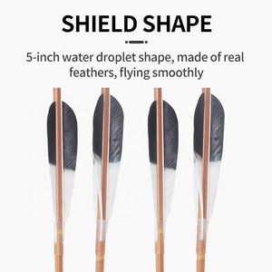 Flèches en carbone, <span class=keywords><strong>bois</strong></span> et bambou avec plumes de dinde pour <span class=keywords><strong>arc</strong></span> classique traditionnel et chasse, 400/500/600 Spines, pointes amovibles, équipement - Product Image 4