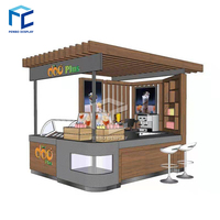 Comptoir de présentation de conception de décoration de café préfabriqué commercial de petite taille personnalisé, kiosque de centre commercial, meubles de magasins