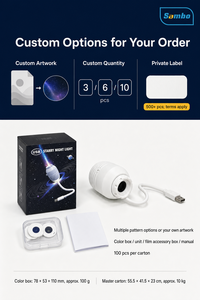 2-in-1 Mini Galaxy Star Projector Night <b>Light</b> Starry Sky Ambient Lamp Modern Minimalist Design <b>USB</b> Powered for Bedroom Sleep - Product Image 2