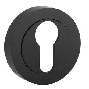 Aluminum <b>keyhole</b> <b>cover</b>, Yale model R 50, brushed nickel, matte black finish, brushed nickel finish, matte black finish - Product Image 1