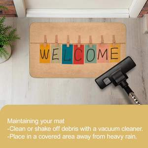 Tapete de Bienvenida para Motocicleta, 29.5x17 Pulgadas, Base de Goma Antideslizante, Interior/Exterior, Lino, Estilo Moderno, Lavable a Máquina, Color Sólido - Product Image 6