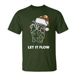 Camiseta Let It Flow Anatomy Heart Cardiac Nurse con diseño de gorro de Papá Noel - Product Image 2