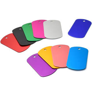 Fabrik-Großhandel Günstige 10-Farbige Blanko Eloxierte Hundemarke aus Aluminium mit Gravur Anpassbare Form für Haustiere zu Weihnachten - Product Image 1