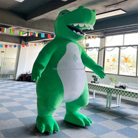 Costume de Mascotte Dragon Dinosaure Gonflable King Kong Noir Macotte Noël Halloween Pour Adulte