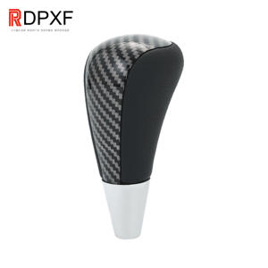 Pomo de Palanca de Cambios de Cuero y Fibra de Carbono para Toyota Camry <span class=keywords><strong>2006</strong></span>, <span class=keywords><strong>Corolla</strong></span>, Lexus, Accesorios para Automóviles, Pomo de Palanca de Cambios Automático de Cuero - Product Image 1
