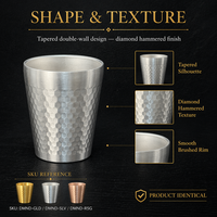 Gobelet isotherme personnalisé en acier inoxydable martelé à double paroi, pour bar et cuisine, fabricant OEM ODM en gros