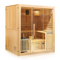 Sauna infrarouge d'intérieur de luxe pour 5 à 7 personnes, en bois de pruche, avec ozone, capsule de sauna, dôme de sauna, hammam