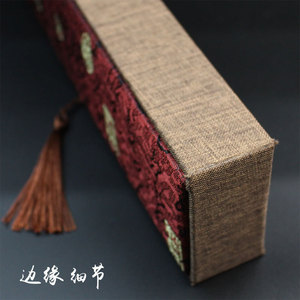 LH009 Jewelry <b>Box</b> Rectangle Paper Printed Red Brocade Style With Tassel <b>Gift</b> Packaging For Bracelets Necklaces Buddhist Beads - Product Image 3
