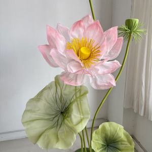 <span class=keywords><strong>Flores</strong></span> de Loto Gigantes Hechas a Mano con Organza, Adornos Florales Grandes para Bodas, Decoración de Escaparates, Fondos para Fotografía y Paredes - Product Image 5