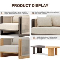Maßgefertigter Metall-Gartenmöbel-Hersteller Modernes Lounge-Set Kommerzielles Seil-Outdoor-Sofa-Set