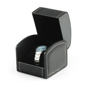Boîtes de rangement pour montres en cuir PU personnalisables pour hommes avec étui en papier, boîte vide pour montre simple avec coussin – Fabricant - Product Image 4