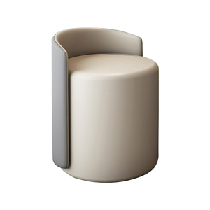 PINANG AL Light Luxury Modern Cream Round Wooden <b>Dressing</b> <b>Stool</b> for Makeup Sofa & School Use in Household - Product Image 1