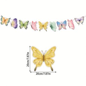 แบนเนอร์ศิลปะรูปผีเสื้อดอกไม้ฤดูใบไม้ผลิสำหรับตกแต่งงานวันเกิดในวันวาเลนไทน์เดือนรอมฎอน - Product Image 5