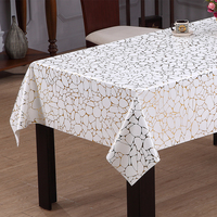 Nappe en PVC RNPT avec support en tissu et motif carré superposé pour tables à manger