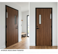 Porte coupe-feu en acier à double finition (Intérieur imitation bois HD et extérieur garage couleur architecturale assortie)