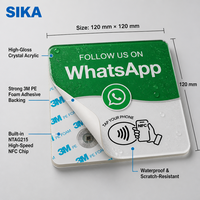 Carte NFC WhatsApp pour avis clients, usage hôtelier, étanche, réinscriptible, puce NTAG215, autocollant en acrylique avec menu personnalisé