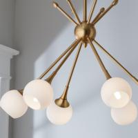 Lustre moderne en laiton, style nordique, pour salle à manger, villa, avec boules de verre, design Sputnik Starburst, luminaire décoratif