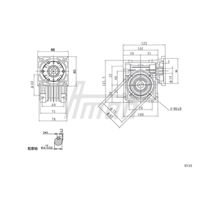 Moteur pas à pas Nema 34, modèle RV40, réducteur de vitesse à vis sans fin, montage sur bride, arbre plein, 14-280 tr/min, pour bras robotiques et systèmes de convoyage - Product Image 6