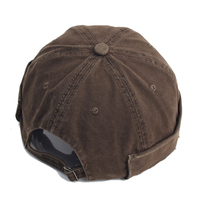 Hip Hop unisexe bonnet chapeau réglable coton cassé couleurs unies lettre étiquette sans bord casquettes couleur lavée Docker casquette sans visière
