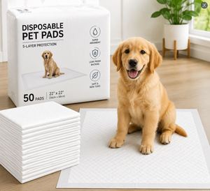 แผ่นรองซับฉี่สุนัขแบบใช้แล้วทิ้ง ขนาด 60x90 ซม. 5 ชั้น ป้องกันการรั่วซึม มุมป้องกันการรั่วซึมแบบจดสิทธิบัตร อุปกรณ์ฝึกสัตว์เลี้ยง - Product Image 1