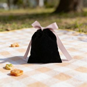 Drawstring Dust <b>Cover</b> Jewelry Organizer Single Sided Velvet Gift Bag - Product Image 1
