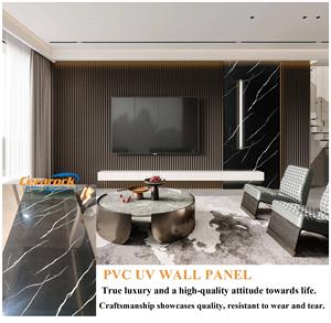 Eco-Friendly Interior Decoration SPC UV <strong>Marble</strong> Wall Panel High Glossy / Matt UV Stone Plastic Board PVC Artificial <strong>Marble</strong> <strong>Sheet</strong> - Product Image 3