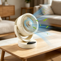Ventilateur Rafraîchissant Glacial Zen à 6 Vitesses Réglables, Circulateur d'Air de Table avec Télécommande, Lumière Nocturne et Aromathérapie pour le Bien-être