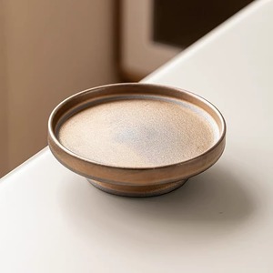 Ceramic Elevated Dish Rust Glaze <b>Small</b> Side Plate Handmade Restaurant Serving <b>Tray</b> - Product Image 1