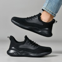 Chaussures de sport larges pour hommes, légères, imperméables, respirantes, confortables, à enfiler, pour la course, la gym, le jogging, avec empeigne en mesh