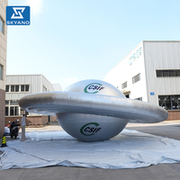 Modèle de soucoupe volante gonflable argentée personnalisée pour la décoration extérieure d'événements publicitaires sur le thème de l'espace