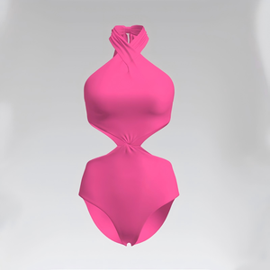Maillot de bain monokini chic et sexy à découpes torsadées avec dos croisé pour une silhouette flatteuse - Product Image 1