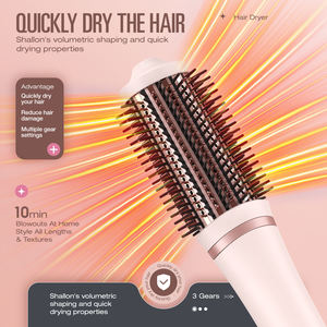 ULELAY Secador Térmico de Alta Velocidad 1500W <span class=keywords><strong>Cepillo</strong></span> de Aire Caliente de Un Paso <span class=keywords><strong>Cepillo</strong></span> Secador 3 En 1 <span class=keywords><strong>Cepillo</strong></span> Alisador y Rizador de Secado - Product Image 2