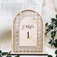 Numéros de Table de mariage rustique en bois de rotin de signalisation de mariage Boho pour décoration de table de mariage