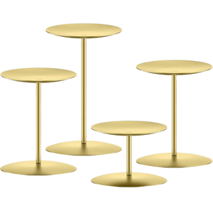 Porte-bougies dorés, candélabres pour bougies piliers, élégant support à bougies en métal, centre de table décoratif, décoration intérieure - Product Image 1