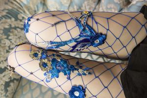 European Sexy Hot Diamond Fishing Net Custom Embroidery Design <strong>Tights</strong> Large Mesh Pantyhose <strong>Sequin</strong> Silk <strong>Tights</strong> - Product Image 2