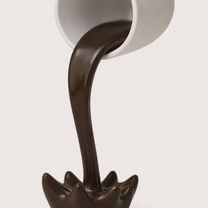 Sculpture de tasse à café suspendue en résine faite à <span class=keywords><strong>la</strong></span> main, illusion 3D de coulée, 15 cm, blanc mat, décoration de bureau, bar, café, cuisine, cadeau - Product Image 2