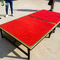 Plateforme de Scène Mobile Portable pour Événements avec Support d'Éclairage, Podium en Aluminium à Hauteur Réglable