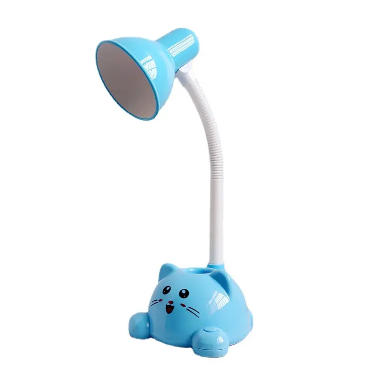 Desk lamp foldable plug-in study bedroom student with pen holder cartoon table lamp