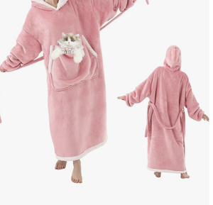 Venta caliente Sudadera con capucha de gran tamaño manta bata personalizable gato bolsa diseño regalo para amante de los gatos papás y mamás mujeres - Product Image 2