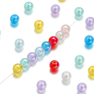 Perles rondes en acrylique couleur AB 8 mm, perles en vrac pour la fabrication de bracelets, accessoires de bijouterie - Product Image 1