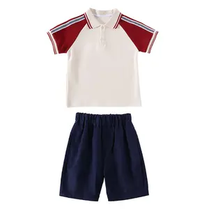 China Products Manufacturers Customized Boys And Girls School Tshirts Dress Uniform2 Piece Set Student Sports Suit Uniform