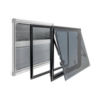 Fenêtre de camping-car homologuée E-Mark et DOT avec stores, fenêtre de caravane à double vitrage acrylique, cadre en alliage d'aluminium pour camping-car et remorque