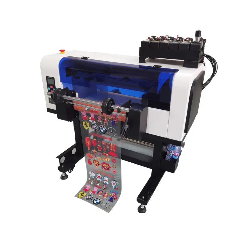 Automatischer UV-DTF-Tintenstrahldrucker XP600 60 cm Druckbreite 2 Köpfe einschließlich Druckkopf-Komponenten Heimgebrauch Industrien Motorkerne