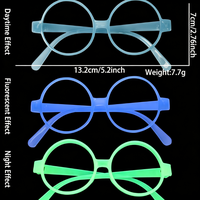 Monture de lunettes ronde rouge rose fluorescente réactive aux UV, accessoire de photomaton pour soirée UV, événement festif et nocturne – Vente chaude