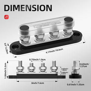 แผงไฟฟ้า DC แบตเตอรี่บาร์ฉนวนกันความร้อนทางทะเล12V กันน้ำบล็อกขั้วสกรู100A 4 <span class=keywords><strong>XM8</strong></span>ฝาครอบพลังงานแสงอาทิตย์ - Product Image 2