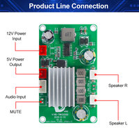 VIRE TPA3116 Doble Canal Digital Estéreo Clase D Audio Placa de Amplificador de Potencia 50W + 50W 2,0 Salida Módulo Amplificador de Alta Potencia