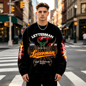 ODM New Arrival Retro Streetwear <b>Waffle</b> Knit Long Sleeve <b>Shirt</b> Custom Sublimation Logo Soft Breathable Top For Men Women Daily - Product Image 4