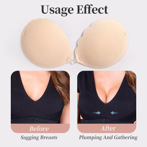 <span class=keywords><strong>Soutien</strong></span>-<span class=keywords><strong>gorge</strong></span> push up en tissu respirant sans fil rembourré adhésif V Line - Product Image 4