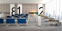 Meubles de bureau, bureau moderne, table de direction, poste de travail informatique, équipe professionnelle modulaire