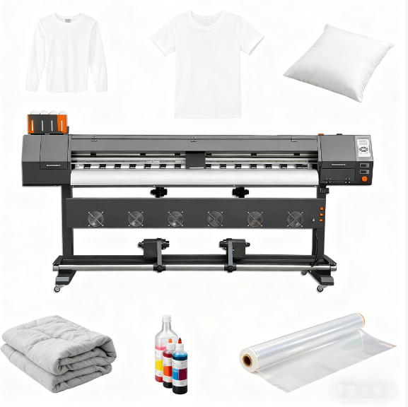 Factory Direct 1.9m Automatic Inkjet Printer 1.8m Sublimation Paper Plotter Machine for Polyester Fabric 1-Year Warranty Solvent